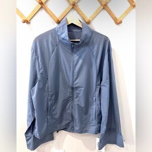 Zyia Active Gray Drawstrings Windbreaker Womens XL Ultra Light 5oz Full Zip NWT